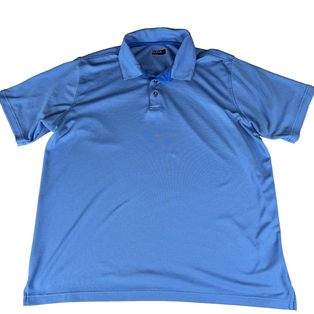 Bolle Golf Polo Shirt Mens Size XL Blue Geometric Pattern Active Performance